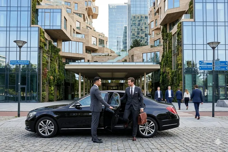 Chauffeur met naambordje bij Schiphol aankomst - Enschede