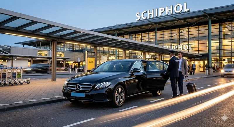 Taxi van Beurs Van Berlage naar Schiphol - avond/nacht service